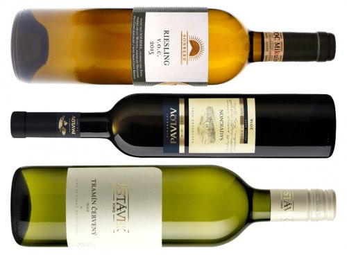 Ryzlink rýnský Sonberk, Sauvignon Pavlov, Tramín červený J. Stávek