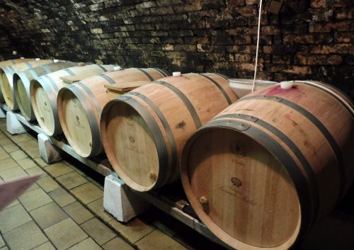barikové sudy ve Vinařství u sv. Martina
