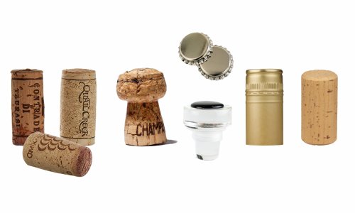 Různé druhy uzávěrů vína