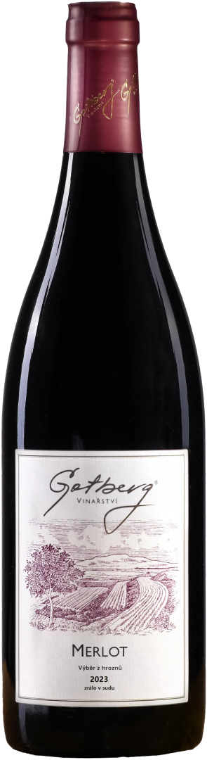 Lahev vína Merlot 2023, výběr z hroznů (suché)