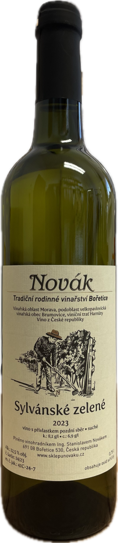 Lahev vína Sylvánské zelené 2023, pozdní sběr (suché)