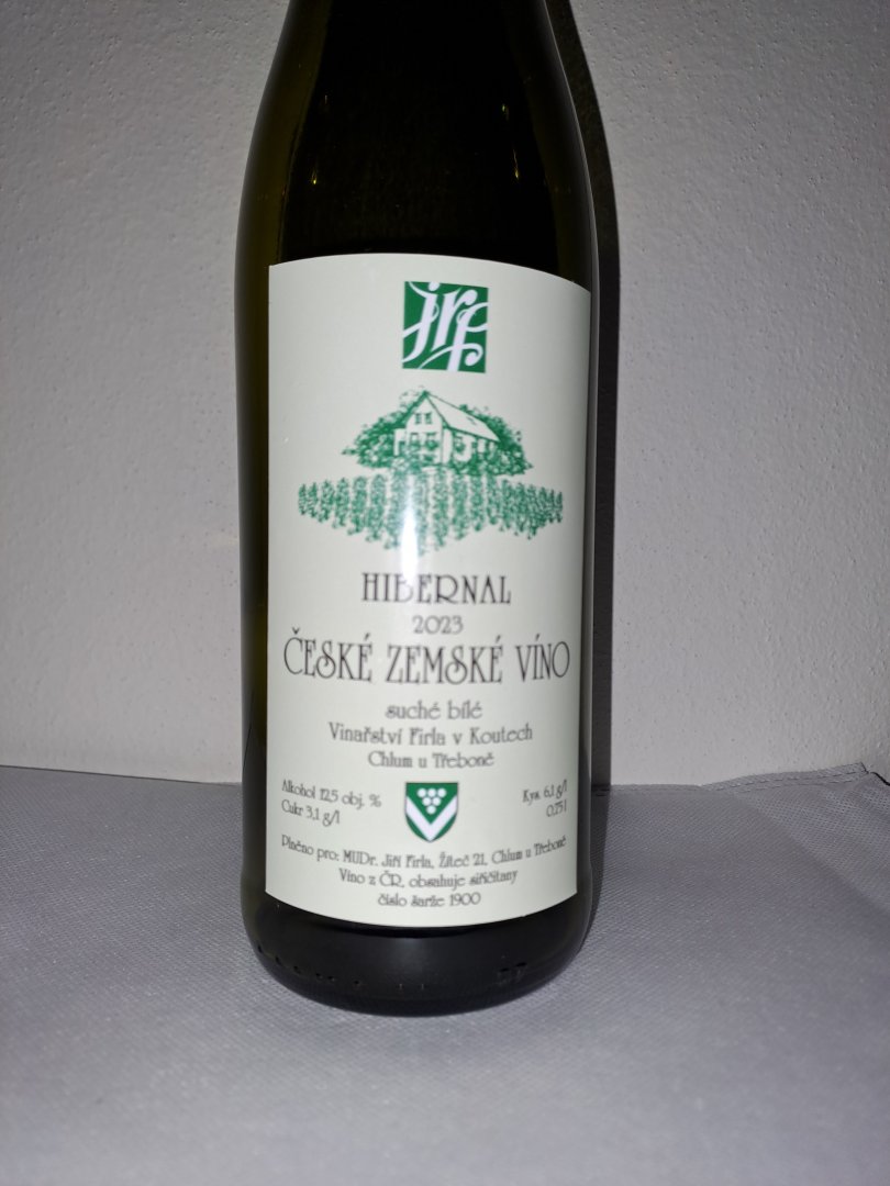 Lahev vína Hibernal 2023, zemské víno (suché)