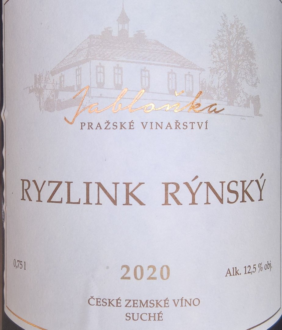 Lahev vína Ryzlink rýnský 2020, zemské víno (suché)