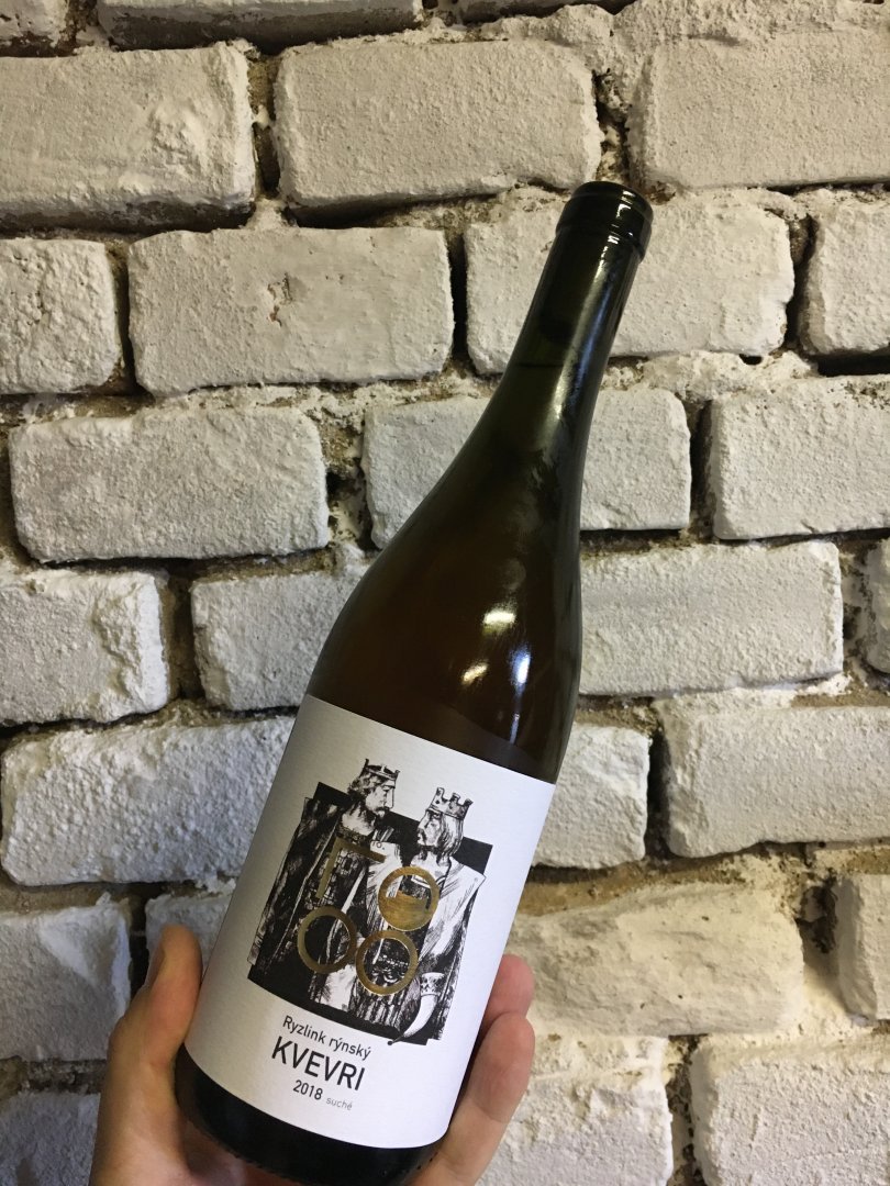 Lahev vína Ryzlink rýnský I KVEVRI I nesířené 2018, zemské víno (suché)