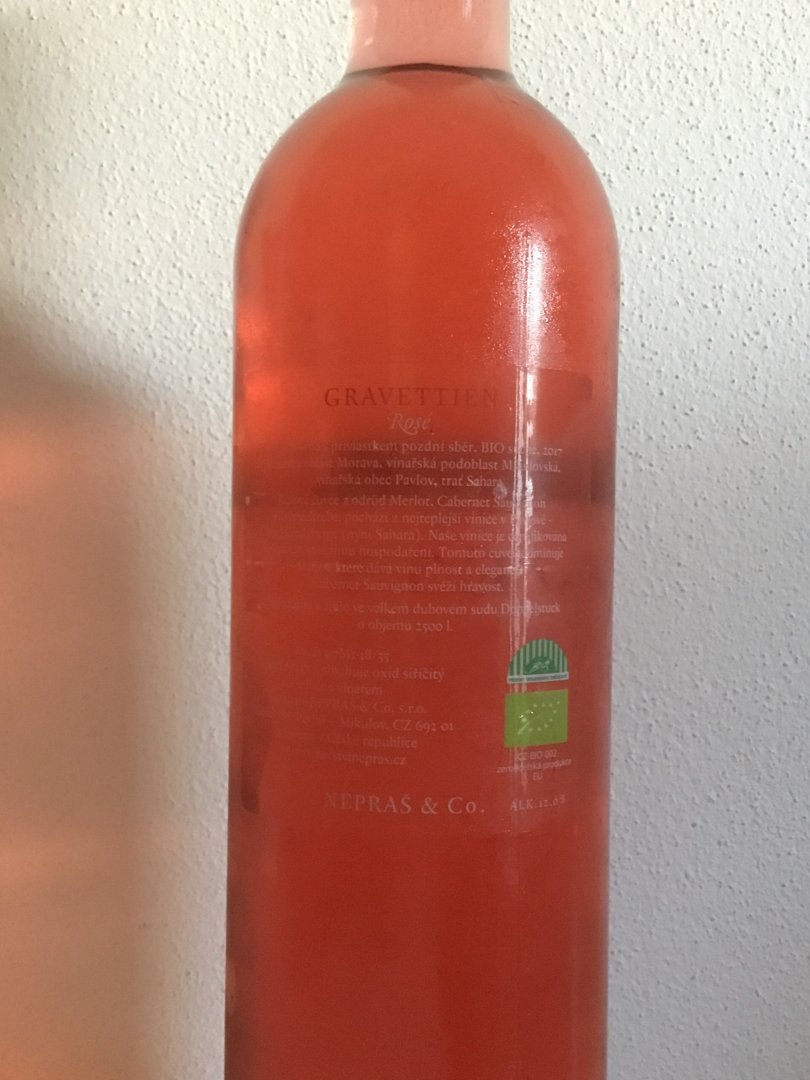 Lahev vína Gravettien Rosé 2017, pozdní sběr (suché)