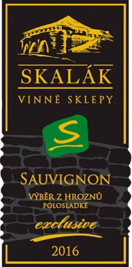 Lahev vína Sauvignon 2016, výběr z hroznů (polosladké)