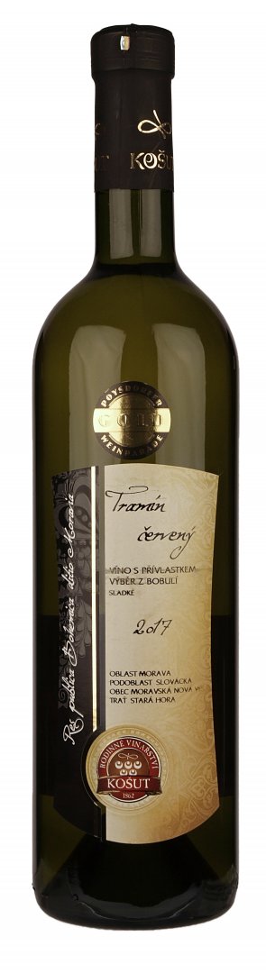 Lahev vína Tramín červený 2017, výběr z bobulí (sladké)