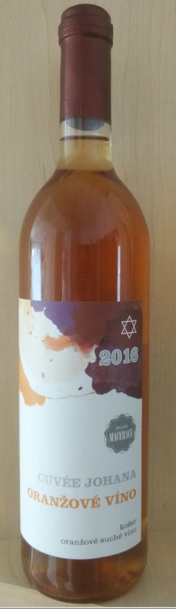 Lahev vína Oranžové Cuvée košer Johana 2016, zemské víno (suché)