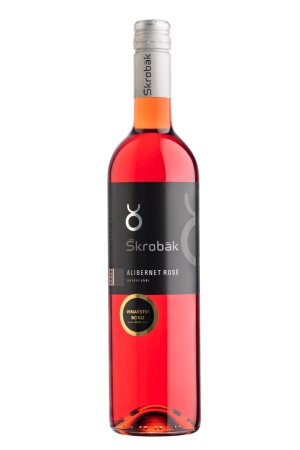 Lahev vína Alibernet rosé 2023, moravské zemské víno (polosuché)