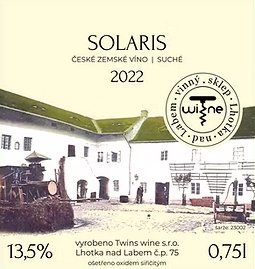 Lahev vína Solaris 2022, české zemské víno (suché)