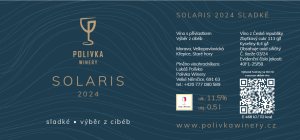 Lahev vína Solaris 2024, výběr z cibéb (sladké)