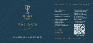 Lahev vína Pálava 2024, pozdní sběr (polosladké)