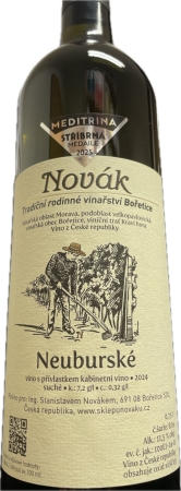 Lahev vína Neuburské 2024, kabinetní víno (suché)