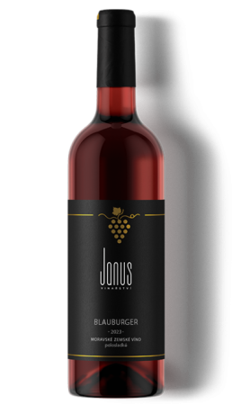 Lahev vína Blauburger 2023, moravské zemské víno (polosladké)