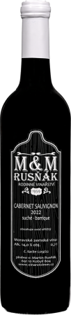 Lahev vína Cabernet Sauvignon Barrique 2022, moravské zemské víno (suché)