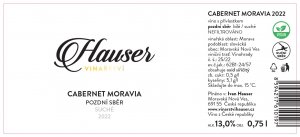 Lahev vína Cabernet Moravia 2022, pozdní sběr (suché)
