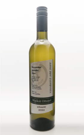 Lahev vína Muškát Ottonel 2022, moravské zemské víno (polosuché)