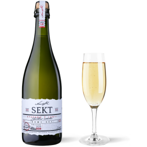 Lahev vína Sekt Chardonnay 2021, pěstitelský sekt (demi-sec)