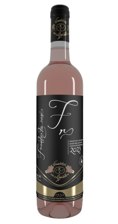 Lahev vína Frankovka rosé 2023, pozdní sběr (polosladké)