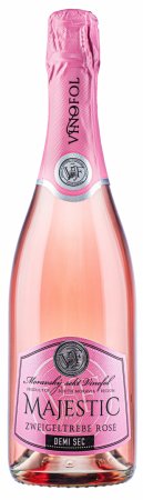 Lahev vína Majestic sekt rosé CHARMAT Zewigeltrebe 2021, jakostní šumivé víno (demi-sec)