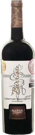 Lahev vína Cabernet Sauvignon barrique 2020, pozdní sběr (suché)