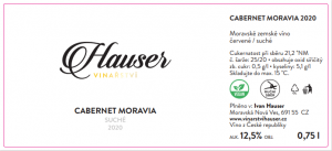 Lahev vína Cabernet Moravia 2020, zemské víno (suché)
