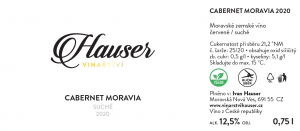 Lahev vína Cabernet Moravia 2019, zemské víno (suché)