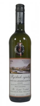 Lahev vína Ryzlink rýnský 2016, pozdní sběr (polosladké)