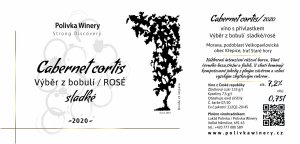 Lahev vína Cabernet Cortis ROSÉ 2020, výběr z bobulí (sladké)
