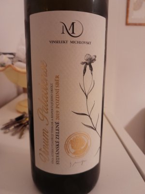 Lahev vína Sylvánské zelené 2019, pozdní sběr