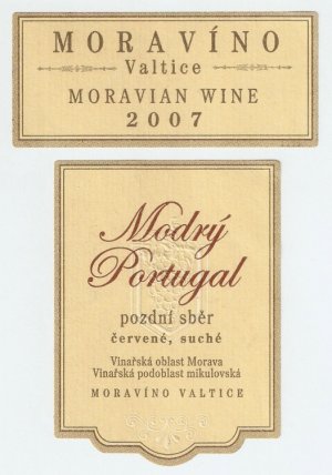 Lahev vína Modrý Portugal 2006, pozdní sběr