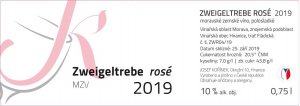 Lahev vína Zweigeltrebe 2019, zemské víno (polosladké)