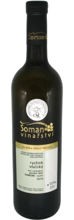 Lahev vína Ryzlink vlašský Terroir 2018, pozdní sběr (suché)