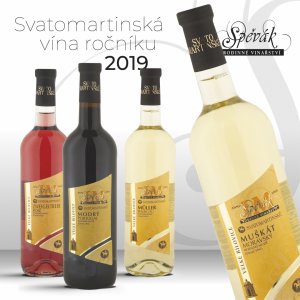 Lahev vína Muškát moravský (Svatomartinské) 2019, zemské víno (suché)