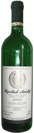 Lahev vína Ryzlink vlašský (Goldhamer) 2002, pozdní sběr (suché)
