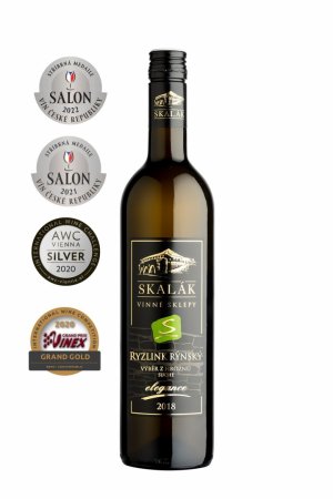 Lahev vína Ryzlink rýnský 2018, výběr z hroznů