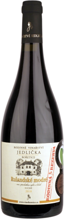 Lahev vína Rulandské modré 2018, výběr z bobulí (suché)