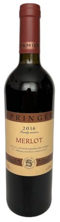 Lahev vína MERLOT Family Reserve 2016, pozdní sběr (suché)