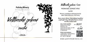 Lahev vína Veltlínské zelené 2018, zemské víno (suché)