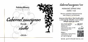 Lahev vína Cabernet Sauvignon ROSÉ 2018, zemské víno (sladké)