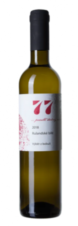 Lahev vína Rulandské bílé 2018, výběr z bobulí (polosladké)