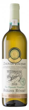Lahev vína Ryzlink rýnský 2018, voc (suché)