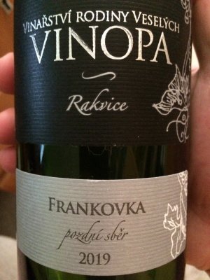 Lahev vína Frankovka 2019, pozdní sběr (suché)
