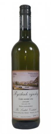 Lahev vína Ryzlink rýnský 2016, zemské víno (polosladké)