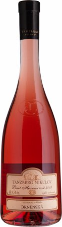 Lahev vína Pinot Meunier rosé 2018, výběr z hroznů (polosuché)