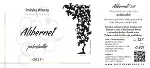 Lahev vína Alibernet 2017, zemské víno (polosladké)