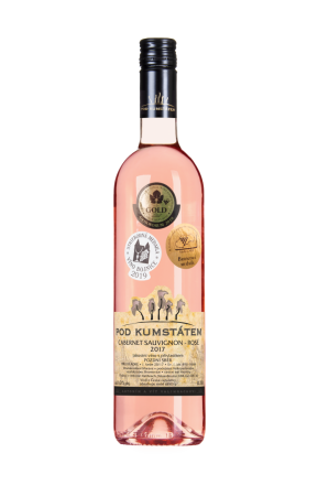 Lahev vína Cabernet Sauvignon rosé 2017, pozdní sběr (polosladké)