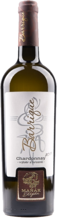 Lahev vína Chardonnay barrique 2017, výběr z hroznů (suché)