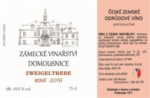 Lahev vína Zweigeltrebe Rosé 2016, zemské víno (polosuché)