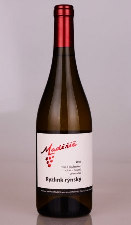 Lahev vína Ryzlink rýnský 2017, výběr z hroznů (polosladké)